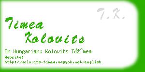 timea kolovits business card